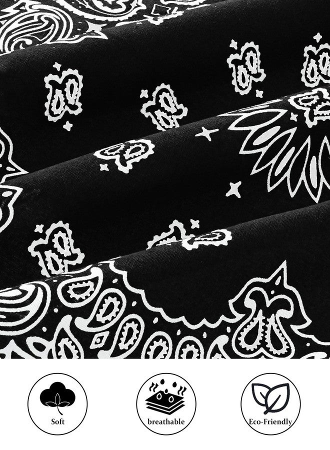Bycc Bynn Large 27x27 Inch Bandana - 4 Pack 100% Cotton Bandanas for Men & Women (Black+Black+Black+Black) - Image 3
